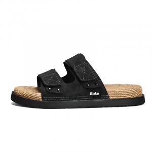 BAKE Резиновые противоскользящие антибактериальные шлепанцы мужские - черные, цвет Black