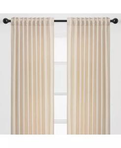 Классические плотные шторы премиум-класса с 2 панелями и тиснением — задняя вставка 3 в 1, карман для штанги, кольцевой язычок — для окон Гостиная Спальня — затемняющие шторы в комнате 52 x 63 дюйма — темно-серый Chanasya, слоновая кость