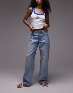 Широкие джинсы Topshop Ember с низкой талией, цвет bleach
