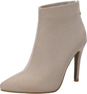 Женские модные ботильоны LYYSKY с острым носком на высоком каблуке 10 см, короткие, с лаконичной задней молнией, сексуальные, размер US4-US15, модель T628-9, Apricot(T629)