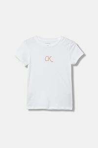 Детская хлопковая футболка Calvin Klein Jeans, белый