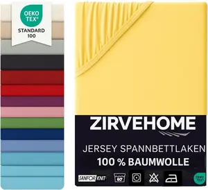 Простыня на резинке 180x200-200x200 см - Джерси, 100% хлопок - Простыня Comfort для матрасов высотой до 30 см, желтая Yadetextil