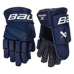 BAUER S24 New Model X детские, юниорские и взрослые хоккейные перчатки, начальный уровень защиты, взрослые 36 см, темно-синие