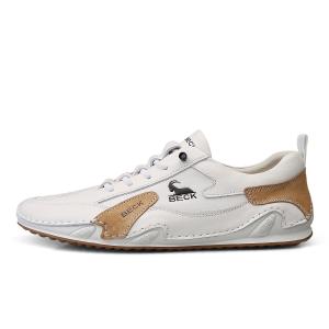 BECK Дышащие низкие повседневные кроссовки унисекс бело-коричневые, цвет White Brown