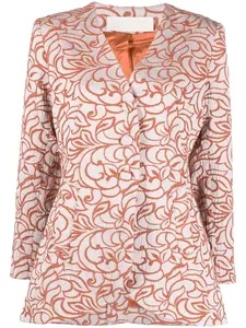 Жаккардовый однобортный жакет Bridget DESTREE, оранжевый