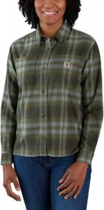 Carhartt Women's 105574 Женская рубашка Rugged Flex Loose Fit Midweight Flanne, Basil