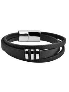 Adeliás Мужской браслет из нержавеющей стали, 21 см, черный