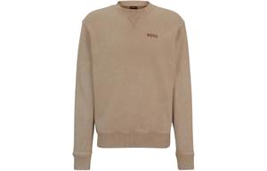 Хлопковый махровый худи свободного кроя с логотипом HUGO BOSS Мужской коричневый