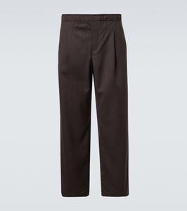 Широкие шерстяные брюки средней посадки для отдыха Our Legacy, Havana Brown Chain Wool