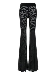 Расклешенные брюки с принтом "Ray of Gold" Roberto Cavalli, черный