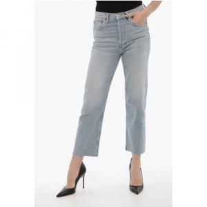 Джинсы прямого покроя из эластичного денима 70-х годов STOVE PIPE 18 см Re/Done, Blue