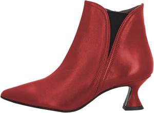 Женские стильные ботильоны с острым носком, эластичные, с боковой молнией, низким каблуком, классические, повседневные, удобные, размеры 4-16 US Wansseny, Red