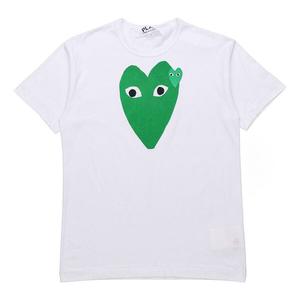 Футболка greenheart shaped printing short sleeve white Comme Des Garcons Play, белый
