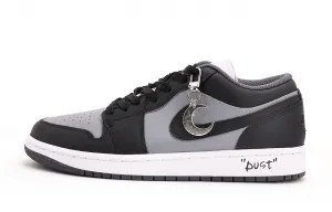 Jordan Кроссовки Air 1 устойчивые к истиранию унисекс черно-серые темно-серые низкие винтажные баскетбольные, цвет Dark Gray