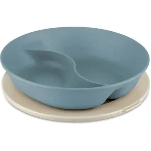 Тарелка KOZIOL «CONNECT SEPAREE», (1 шт.), CO² нейтральная, Производство Германия. Биоциркулярный пластик, 1,5 л, цвет nature flower blue