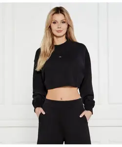 Толстовка Cropped fit Calvin Klein Jeans, черный