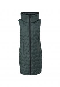 Жилет стеганый, воротник стойка, однотонный, женский s.Oliver, зеленый