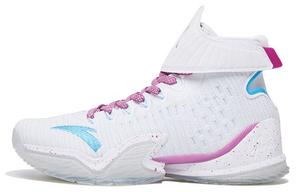 Баскетбольные кроссовки KT3 мужские высокие белые/синие/розовые Anta