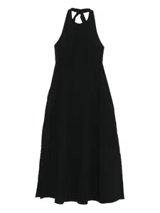 Платье миди с вырезом халтер и складками RXQUETTE, черный