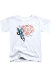 Футболка с коротким рукавом для детей "Superman" с американским флагом Gildan, белый