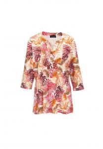 Короткий размер: туника-рубашка с принтом подчеркивающая фигуру Goldner, мультиколор