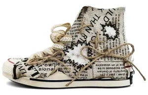 Чак Тейлор Олл Стар 1970-х годов Антискользящие Износостойкие Высокие Кроссовки Унисекс Бежевый Черный Converse, Горячая Новинка