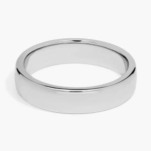Обручальное кольцо с низким куполом Comfort Fit из 14-каратного белого золота (5 мм) Blue Nile