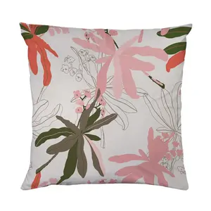 Декоративная подушка queence Цветочный узор с двумя сторонами с принтом, наволочка 40x40 см, включая застежку-молнию Queence, Bedruckt