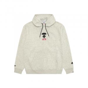 Толстовка с капюшоном A Bathing APE Moonface Aape, серо-белый
