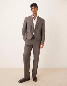 Прямые брюки из коричневой фактуры Asos Design