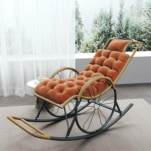 Fantasy Кресло-качалка из ротанга с колесиками, модель round line, цвет на выбор + коричневая хлопковая подушка