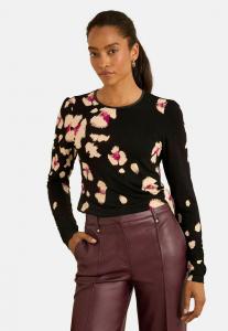 Топ Love & Roses PETITE, Black Placement Animal Print/Black