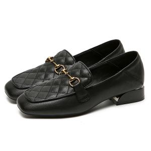 FOXER Нишевые стильные модные туфли с низким вырезом из кожи повседневные женские лодочки черные, цвет Black