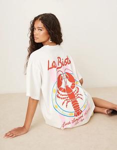 Футболка оверсайз ASOS DESIGN с изображением лобстера