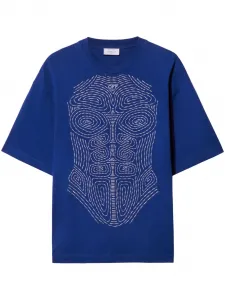 Футболка с вышивкой OFF-WHITE, синий