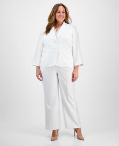 Комплект из пиджака и брюк большого размера (двухпуговичный) Le Suit, Natural White
