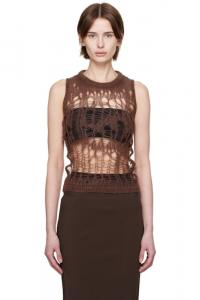 Коричневый топ с принтом «Голливудский паук» Rick Owens