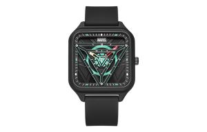 MARVEL Часы Iron Man Quartz Movement Silicone Strap Watch Unisex Black Dial M 9294B