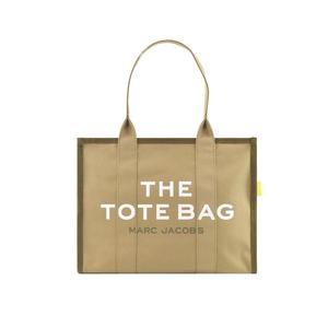 MARC JACOBS Хлопковая сумка-шоппер через плечо женская бежево-зеленая