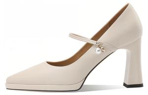 BOERDIQI Туфли на платформе с массивным каблуком 8,5 см женские ecru