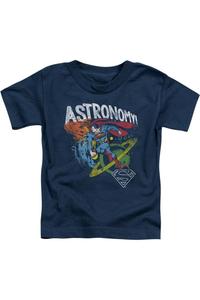 Футболка с коротким рукавом DC Comics для малышей с астрономическим принтом Gildan, темно-синий