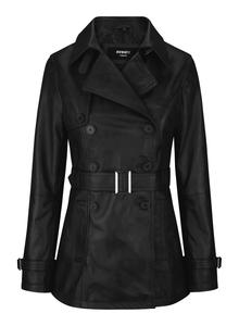 Короткая байкерская кожаная куртка TruClothing, черный