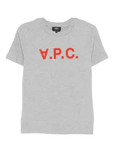 Футболка с логотипом A.P.C., серый