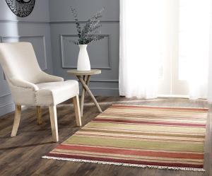 Ковер SAFAVIEH, 183 x 275 см, Striped Kilim Collection Red STK313A ручной работы плоского плетения из шерсти