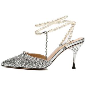 Женские туфли на высоком каблуке, серебристые BLOCCO5