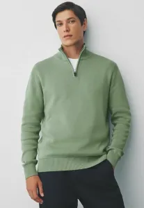 Высокий крой, стандартный крой, премиальный джемпер с молнией на четверть длины. Next, Sage Green