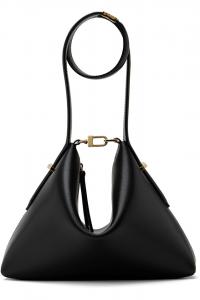 Кожаный клатч-браслет со скошенным краем Toteme, черный