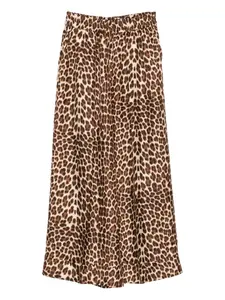 Брюки с леопардовым принтом и эластичным поясом P.A.R.O.S.H., коричневый