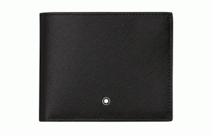 Кошелек Cross Grain Leather для мужчин, черный MONTBLANC, gift set(basic set+box+shopping bag)