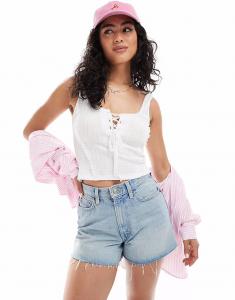 Топ Miss Selfridge со шнуровкой белого цвета